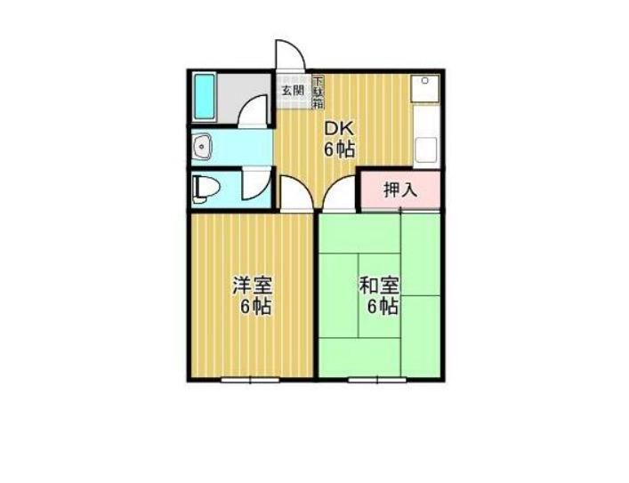 第2中広マンション(2DK/2階)の間取り写真