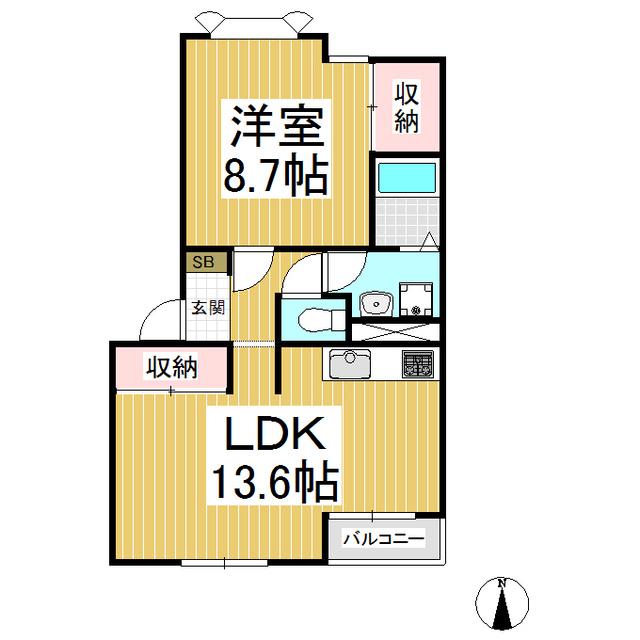 LUMINOUS(1LDK/1階)の間取り写真