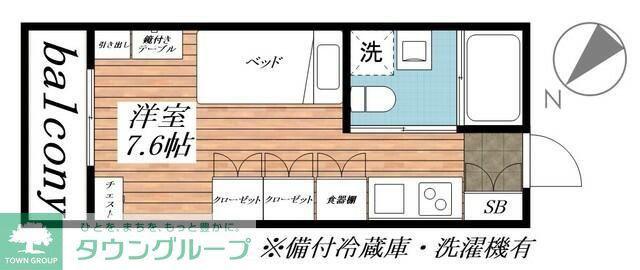 LIGERE南行徳ウエスト(ワンルーム/3階)の間取り写真
