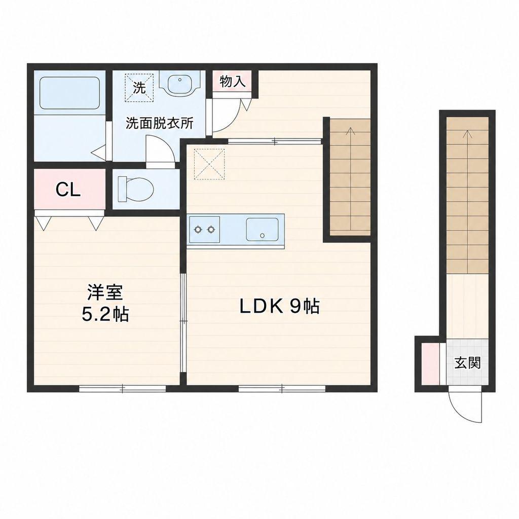 D-COURT通町(1LDK/2階)の間取り写真