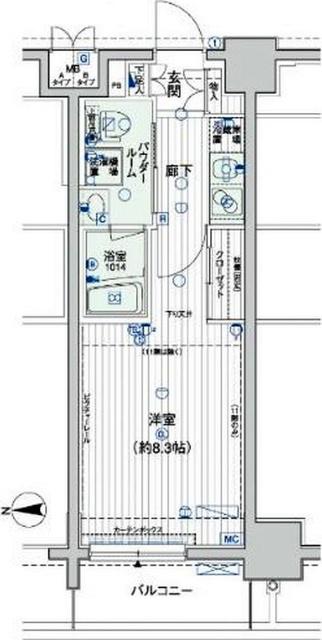 メインステージ横浜(1K/5階)の間取り写真