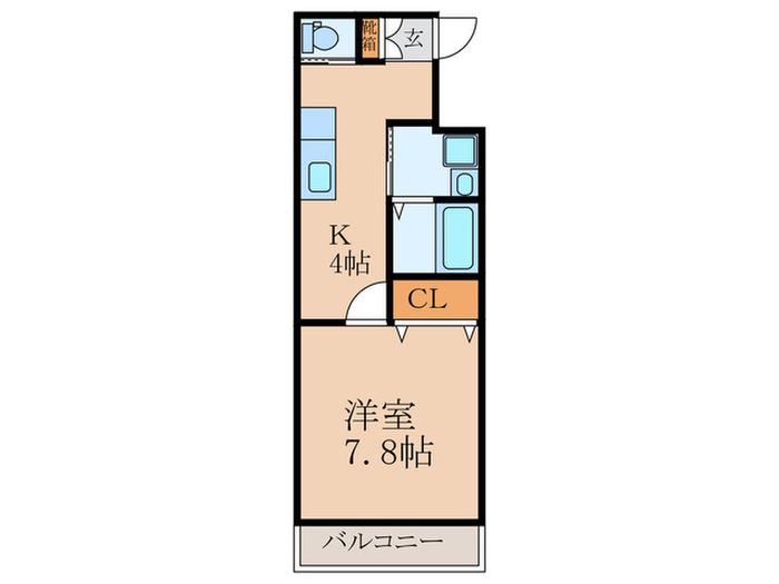 オークマンション柏の森(1K/1階)の間取り写真