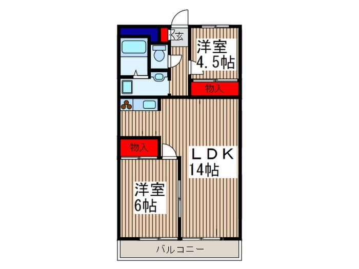 PARR MARK TODA(2LDK/4階)の間取り写真