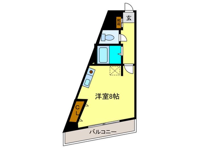 シャルマンヴィラ天神南(ワンルーム/4階)の間取り写真