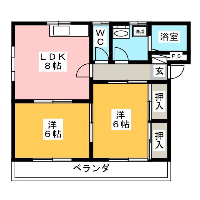 パルミラ シグマ(2DK/1階)の間取り写真