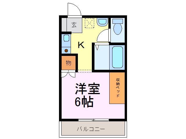 ツァィト板倉(1K/2階)の間取り写真