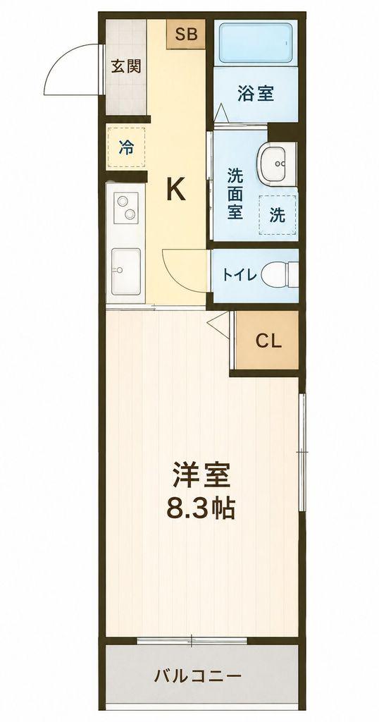 G-CREST土樋(1K/3階)の間取り写真