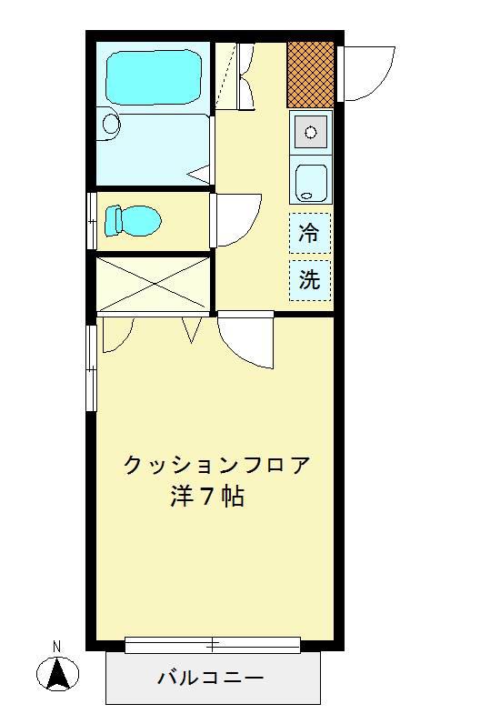 フルハウス(1K/2階)の間取り写真
