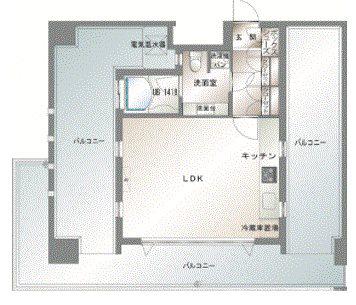 エンクレストベイ天神東(ワンルーム/10階)の間取り写真
