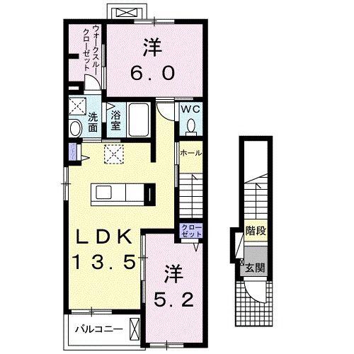 エルドラード葵I(2LDK/2階)の間取り写真