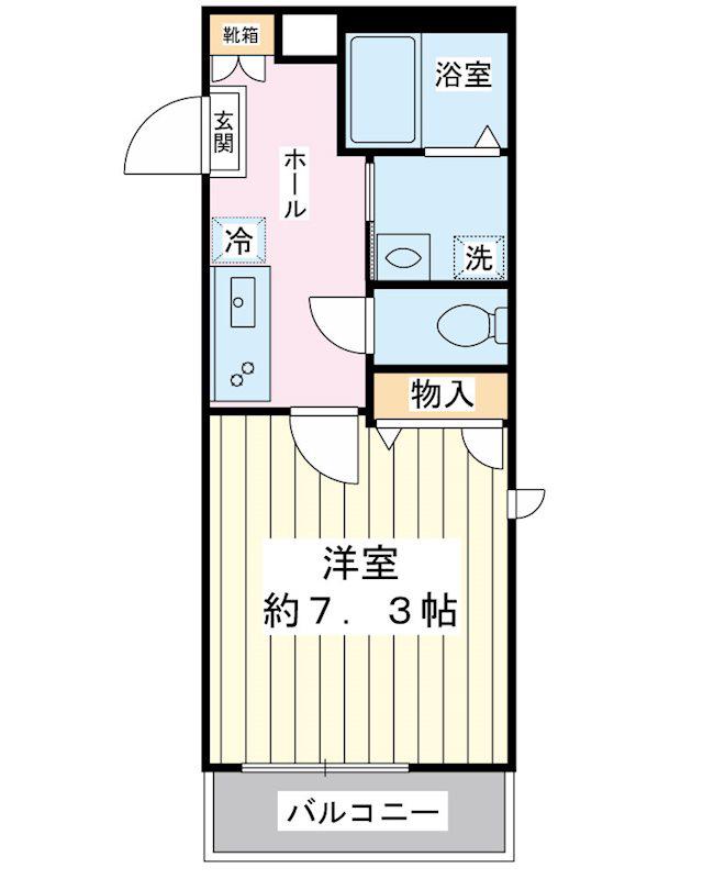 メゾン F(1K/2階)の間取り写真