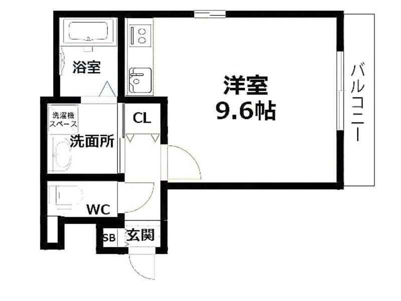 AMEDE福島(ワンルーム/3階)の間取り写真