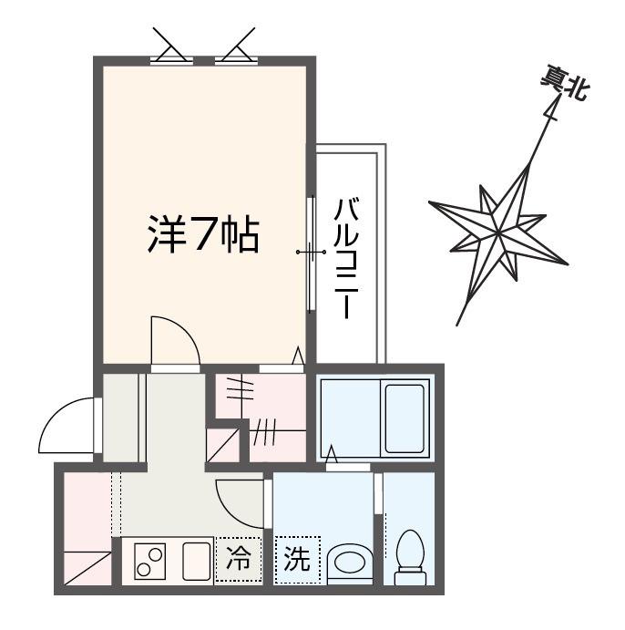 メルディア原当麻2(1K/3階)の間取り写真