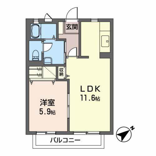 クーシャンハイム(1LDK/1階)の間取り写真