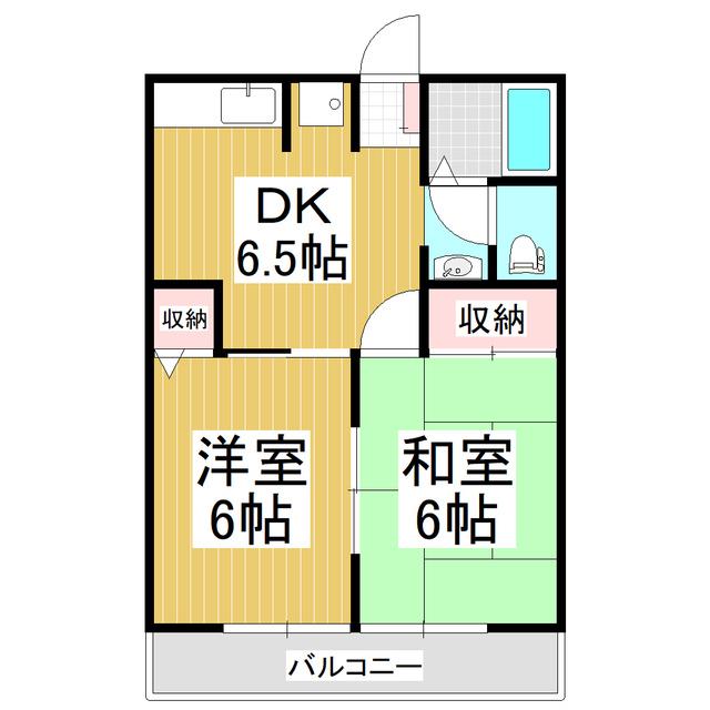 シティハイムサンシャイン(2DK/1階)の間取り写真