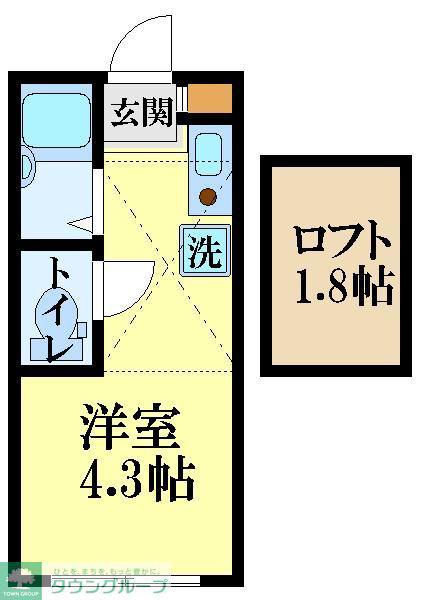マーベラス国分寺本多(ワンルーム/1階)の間取り写真
