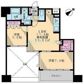 スカイグランデ船橋宮本(2LDK/3階)の間取り写真