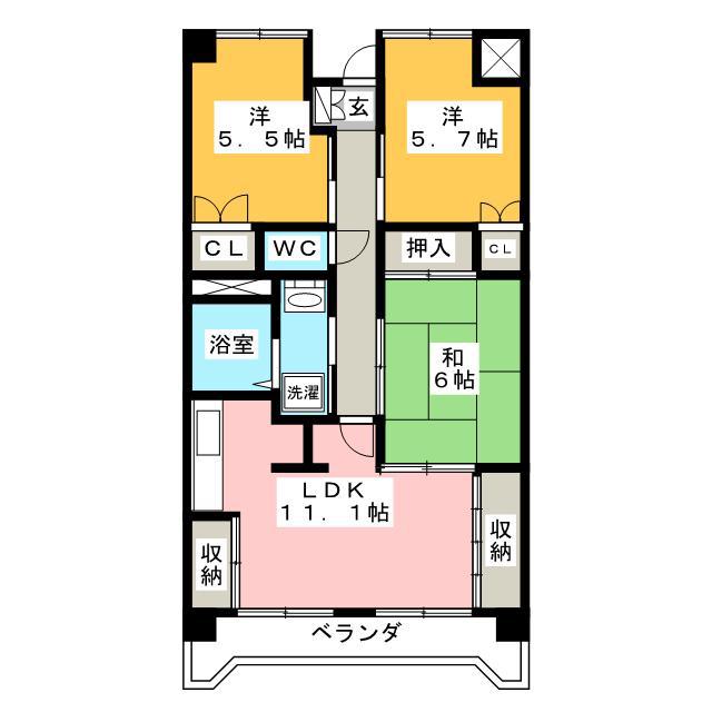 グレース蔵前(3LDK/3階)の間取り写真