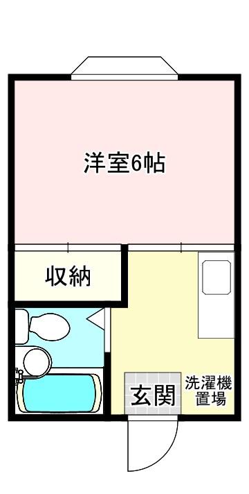 シャトル前田II(1K/2階)の間取り写真