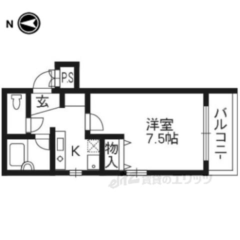 パレット(1K/2階)の間取り写真