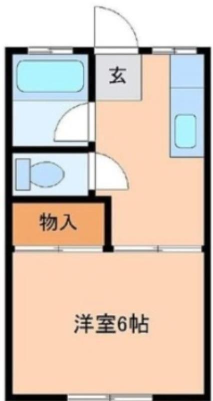 リバーサイドコーポ(1K/2階)の間取り写真