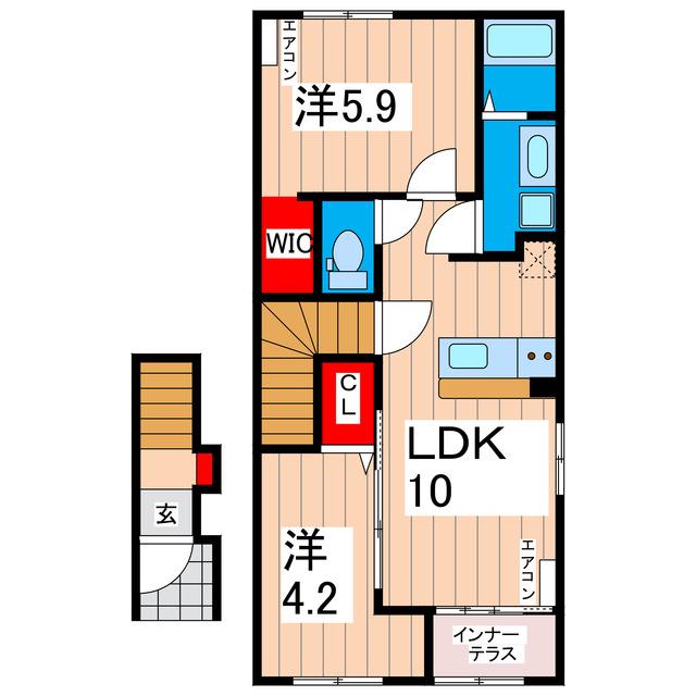 CLEARAISE(2LDK/2階)の間取り写真
