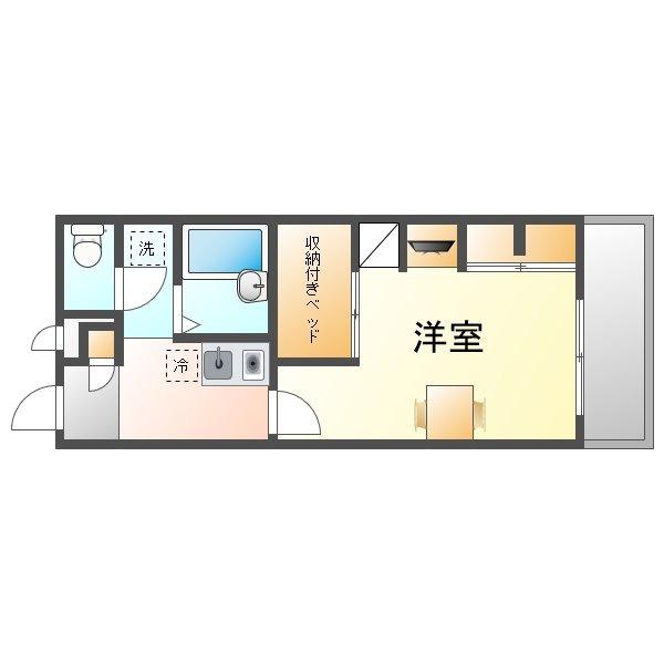 レオパレス大中(1K/1階)の間取り写真