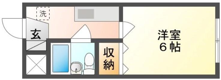 ロイヤルマンション(1K/2階)の間取り写真