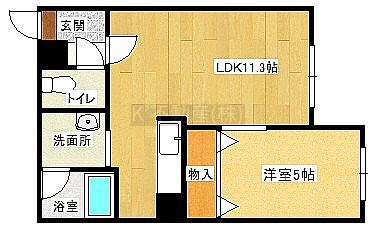 レユシールK(1LDK/2階)の間取り写真