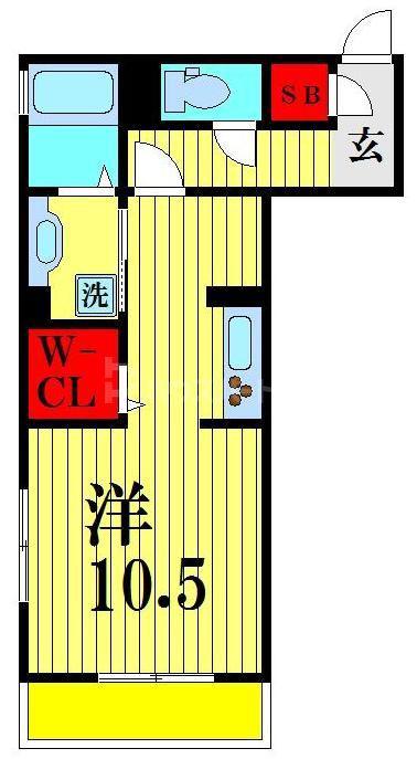 リノアイーナ(ワンルーム/1階)の間取り写真