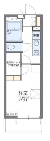 レオパレスグリーンアンバー(1K/3階)の間取り写真