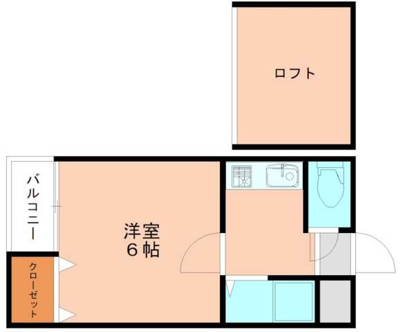 モアハイツ石丸(1K/2階)の間取り写真