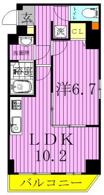 グランフォース綾瀬Ⅱ(1LDK/7階)の間取り写真