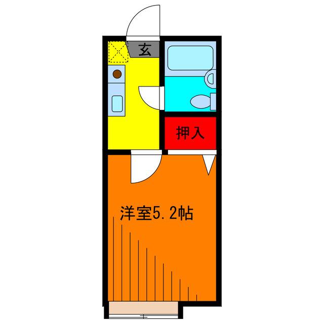 ピアシティ北綾瀬(1K/2階)の間取り写真