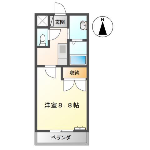 アビニティ(1K/1階)の間取り写真