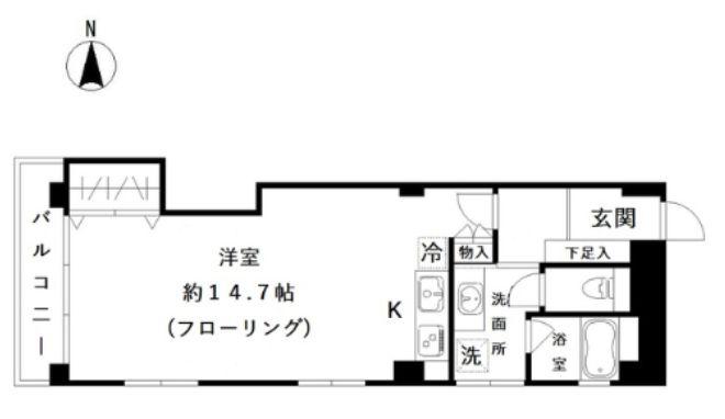 パレスマンション(ワンルーム/2階)の間取り写真