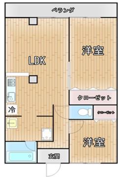 さくらハイツI(1DK/2階)の間取り写真