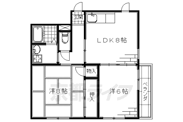 田中マンションII(2LDK/2階)の間取り写真