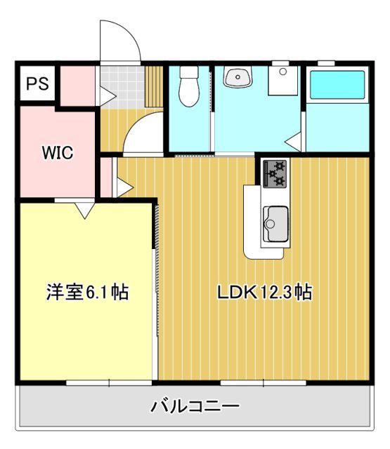ル・リヴェール(1LDK/4階)の間取り写真