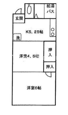 ビックハイム徳丸(2K/2階)の間取り写真