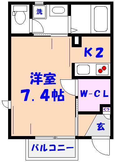 パティオ(1K/1階)の間取り写真