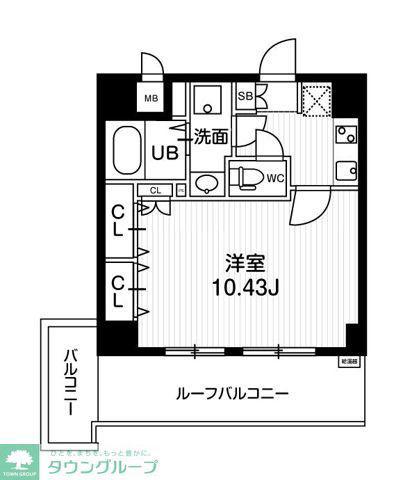 N-STAGE亀戸II(1K/7階)の間取り写真