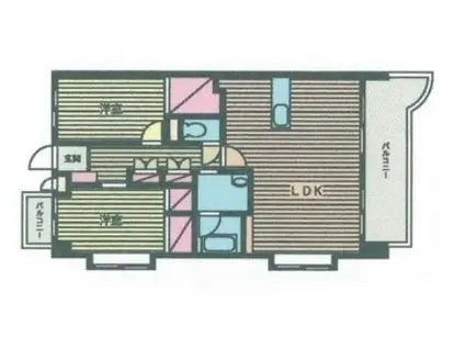 スカイコート紫原(2LDK/3階)の間取り写真