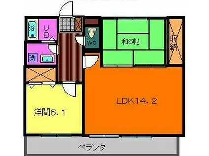 マンション昴(2LDK/2階)の間取り写真