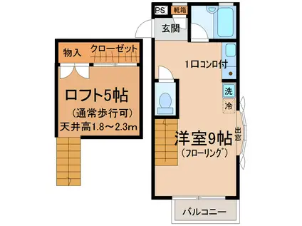 キャピー堀町(ワンルーム/2階)の間取り写真