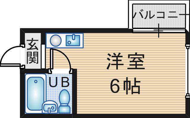 アクセルフラッツ(ワンルーム/3階)の間取り写真