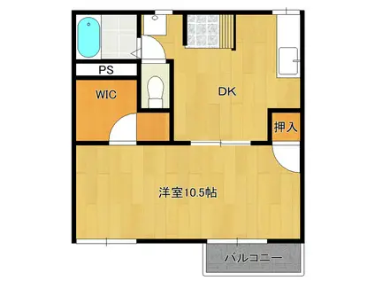 中山ハイツ(1DK/1階)の間取り写真