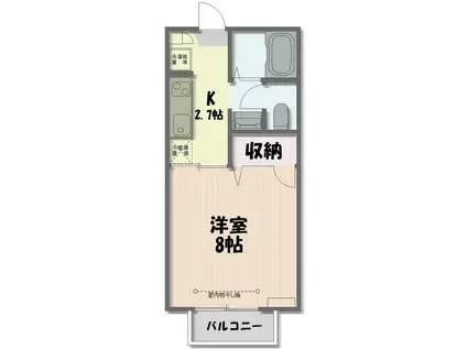 メゾンドソフィアA棟(1K/1階)の間取り写真