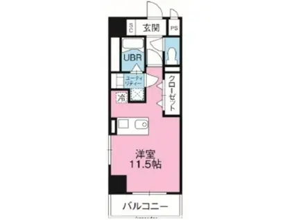 MONDO FUJI III(ワンルーム/6階)の間取り写真