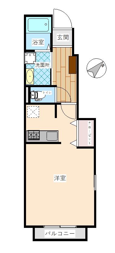 レーベンハイツA(1K/1階)の間取り写真